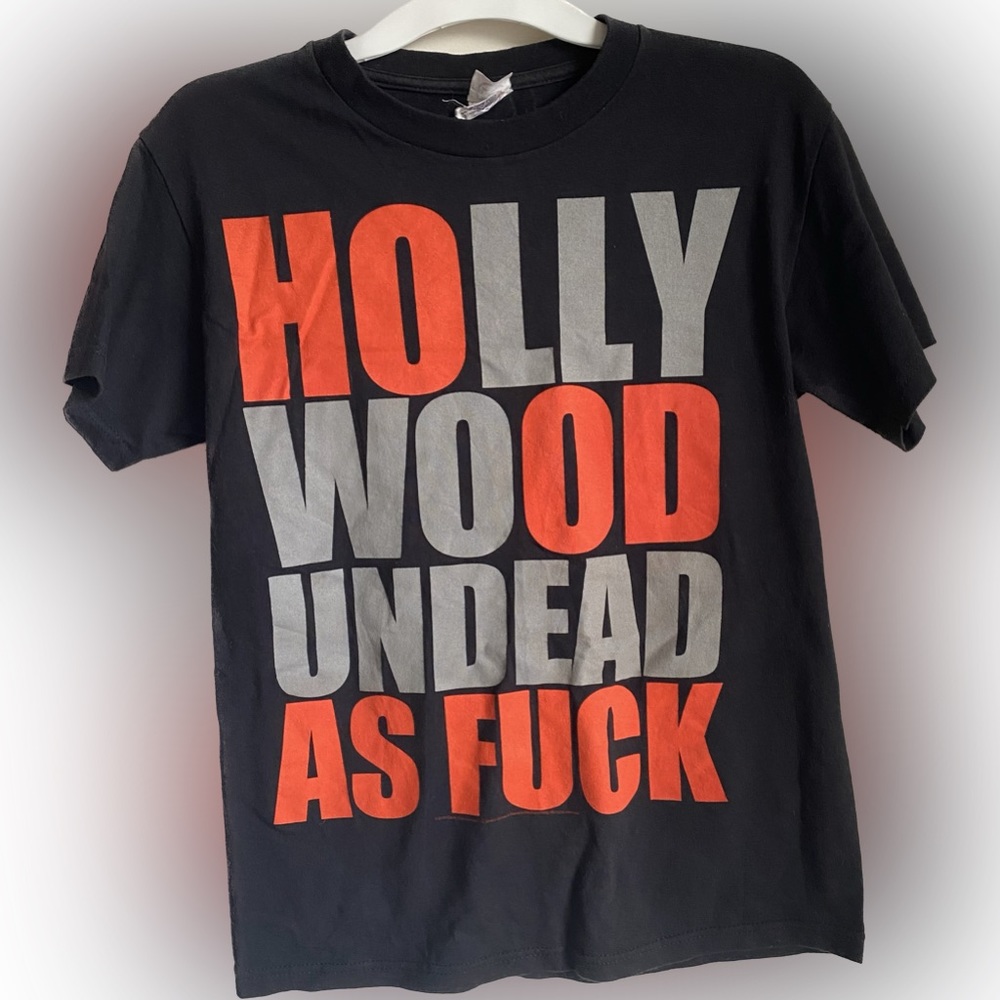 Y2K Scene Hollywood Undead Hood as F*ck tee Bird Grenade logo on back size S